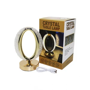 CRYSTAL TABLE LAMP FW-08 ( KÜÇÜK OVAL ) 3 RENK LED DOKUNMATİK USB ŞARJLI MASA LAMBASI*20