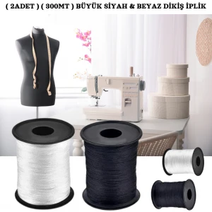FAMİLY ( 2ADET ) ( 300MT ) BÜYÜK SİYAH & BEYAZ DİKİŞ İPLİK