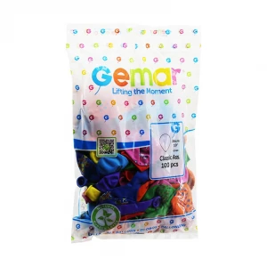 GEMAR CLASSİC ASS. GD-90 ( 10" & 26CM ) ( KARIŞIK RENKLİ BASKILI ) BALON*1X50