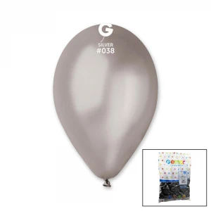 GEMAR GM-110-#38 ( METALİK & GÜMÜŞ & SİLVER ) BALON ( 11'' & 28CM ) ( 100PCS )*1X50
