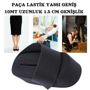 HUZUR  PAÇA LASTİK YASSI GENİŞ 10MT-1.5CM