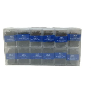MLS (TAKSUN ) SAFETY PINS-978 ( SİYAH ) 50PCS.PLS.KUTU NO-00" MİNİ ÇENGELLİ İĞNE*36X40