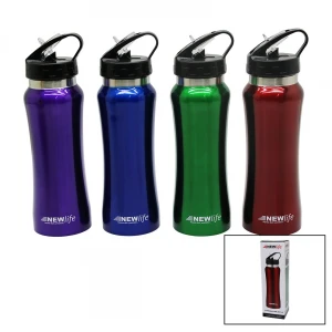 NEWLİFE CLKN-1674 ( SPORCU PİPETLİ ) ( 650ML ) ( METAL ) RENKLİ  SULUK MATARA*36