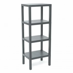 OMBEG OM-0220-2115 ( 4 ( DÜZ ) RAFLI & GRİ ) MODÜLER ÜNİTE PLASTİK*6