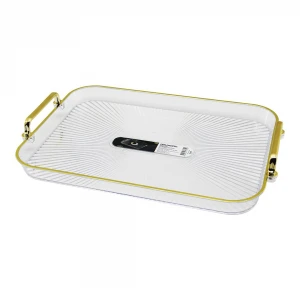 ORGANİZERS ORG-750 SHINE MİKA KRİSTAL PLASTİK TEPSİ ( GOLD KULP & KENAR ) ( 42X30X3CM )*10=K