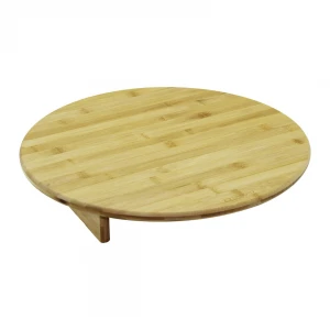 PABLITO HOME PBT-072 (YUVARALAK) (MİNİ SOFRA MODEL=ÇAP:45CM & Y:8.5CM) AYAKLI BAMBU AHŞAP KESİM PANOSU*12