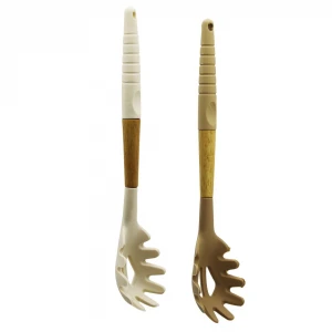 PABLITO HOME PBT-175 ( SİLİKON ) MAKARNA & SALATA KAŞIK ( AHŞAP BAMBU SAP & SİLİKON KILIFLI ) ( 31.5CM )*24X6