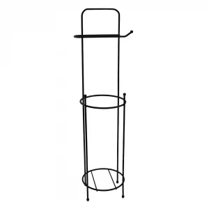 PARMEVA PMS-325  ( YUVARLAK ) ( METAL & SİYAH ) YEDEKLİ WC KAĞITLIK*12