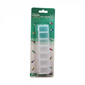QLUX L-00666 KT-563 ( SLIM ) ( UZUN D.DÖRTGEN & 7 GÜNLÜK ) PILL DISPENSER İLAÇ KUTUSU*36=K