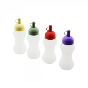 ROTTO RT-112 ( 450ML ) YAĞDANLIK VE SOSLUK (ŞEFFAF) PLASTİK ŞİŞE (RENKLİ KAPAK) ( ÖLÇEKLİ ) (KETÇAP & MAYONEZ)*24=K