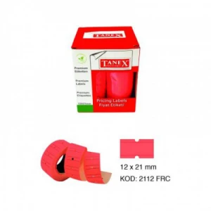 TANEX KIRMIZI FİYAT ETİKETİ 12X21MM*24X24