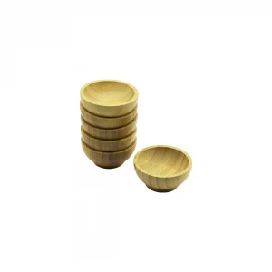 YAKUT-10517 ( 6PCS ) ( MİNİ=6CM ) AHŞAP BAMBU LOKUMLUK & ÇEREZLİK KASE*83