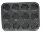 BAYSA-540 ( 12 GÖZLÜ ) ( METAL & SİYAH ) ( DÜZ ) MUFFIN KALIP*60