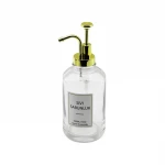 DMR-4947 (YUVARLAK) (CAM ŞİŞE & ŞEFFAF) SIVI SABUNLUK 500ML (POMPA & MUSLUK AYRIK MODEL BAŞLI)*48