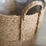 3 LÜ  SET HASIR ORGANİZER SEPET KULPLU