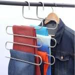 SİYAH & METAL & 5 KATLI AKILLI PANTOLON ASKISI