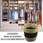 ÇİFT KULPLU HASIR SEPET 3 RENK TASARIM