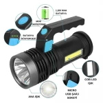 ULTRA PARLAK USB ŞARJLI ÇOK FONKSİYONLU EL FENERİ