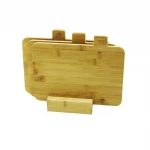 GONG'S FORESTRY YAKUT-11445 ( 3LÜ SET= 19.5X28CM ) AHŞAP BAMBU KESİM PANOSU ( AHŞAP STANDLI & KULPLU )*20