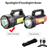 10W & SOLAR & USB ŞARJLI  2IN1 EL FENERİ RENKLİ FONKSİYONEL SMD LED