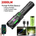 METAL GÖVDE ZOOMLU EL FENERİ - USB ŞARJLI + YEDEK PİLLİ & 3 İNCE PİLLİ & POWERBANK