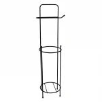 PARMEVA PMS-325  ( YUVARLAK ) ( METAL & SİYAH ) YEDEKLİ WC KAĞITLIK*12