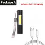 ZOOMLU USB ŞARJLI EL FENERİ METAL KASA