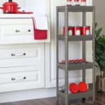 SHELF UNİT OM-1016 ( 4 ( ÇUKUR ) RAFLI & GRİ & ANTRASİT ) ( DİKDÖRTGEN ) RAF ÜNİTESİ PLASTİK*6