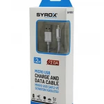 SYROX C17 ( MICRO ) USB ( 2MT ) 2.0A MİKRO SAMSUNG ŞARJ & DATA KABLOSU*320