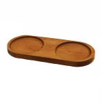 TARAKLI TRK-390 ( 2 BÖLMELİ & OVAL ) ( KOYU RENK=KAHVERENGİ ) AHŞAP YAĞDANLIK ALTLIK ( 27X12.5CM )*60